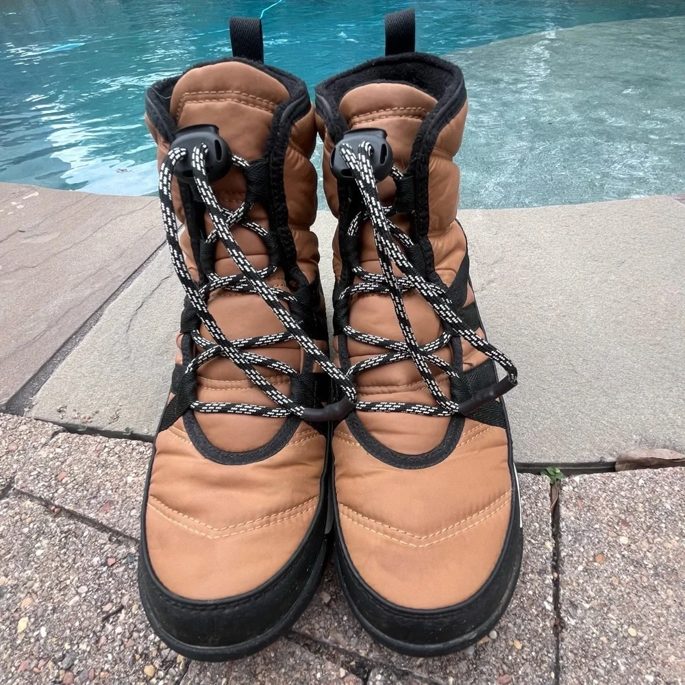 SOREL YOUTH WHITNEY II SHORT EUC Lace Camel 4 Youth Waterproof - Picture 4 of 9